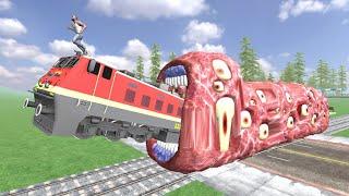 Franklin vs Giant Train Eater In Indian Bike Driving 3d