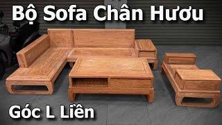 Bộ Sofa Chân Choãi Gỗ Hương - Góc L Liền | Đồ Gỗ Bảo Lộc