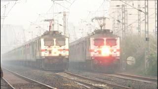 [9] High Speed Vande Bharat, WAP-7 LHB & Old ICF Coaches Foggy Trains! 90°Degree Sharp Curve!