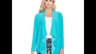 N Natori Solid Jersey Knit Cascading Ruffle Topper