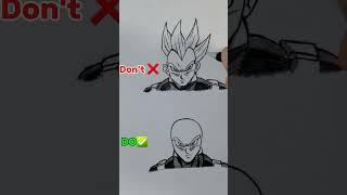 How to Draw Vegeta's Hair #shorts