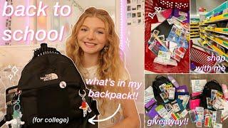 BACK TO SCHOOL HAUL & WHAT'S IN MY BACKPACK for college!! + giveaway 2023 