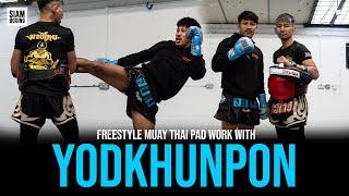 Yodkhunpon Freestyle Muay Thai Pad work with Kru Chelsea