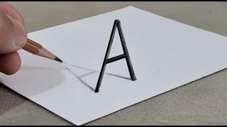 very easy 3d drawing on paper a letter