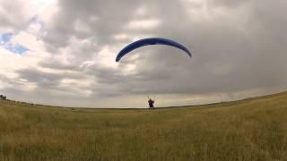 Paragliding. Парапланеризм. Приземление Николая.              GOPR0943