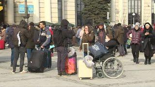 Images of the train station in western Ukrainian city of Lviv | AFP