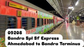 Ahmedabad to Bandra Terminus | Bandra SPL Sf Express | Vai Vadodara | Full Journey | 09208