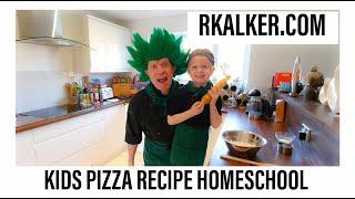 Kids Pizza Recipe - Home School Ideas Making No Yeast Pizza Dough in 10 Minutes. Eggless Quick Pizza
