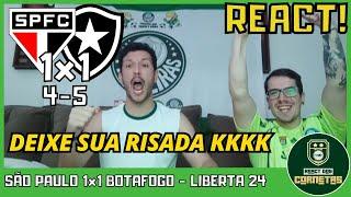 REACT SAO PAULO [4] 1x1 [5] BOTAFOGO - QUARTAS DE FINAL LIBERTADORES 2024 - SAO PAULO ELIMINADO!!