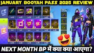 NEXT JANUARY MONTH BOOYAH PASS 2025 FREE FIRE NEW ELITE PASS SEASON 25 FULL REVIEW BUNDLE FF EMOTE