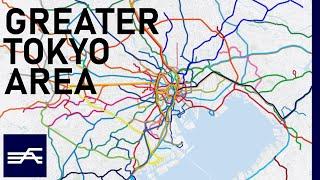 Every Operating Railway System in Greater Tokyo Area (geographic map)