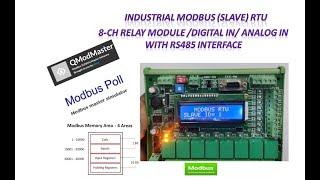 Industrial Modbus (Slave) RTU 8-ch Relay Module /Digital in/ Analog in with RS485 Interface