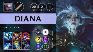 Diana Mid vs Sylas: Quadra Kill, Legendary - KR Master Patch 14.19