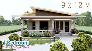 9 X 12 METERS | SIMPLE SMALL HOUSE DESIGN IDEA WITH 4 BEDROOM