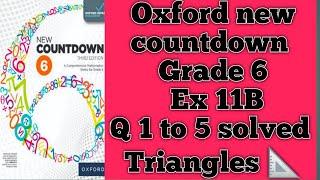 Triangles Ex 11B Q 1 to 5 solved Oxford new countdown class 6 chapter 11