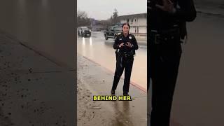 Hilarious Prank Soaks Reno Police Officer During Weather Safety Warning!  #shorts