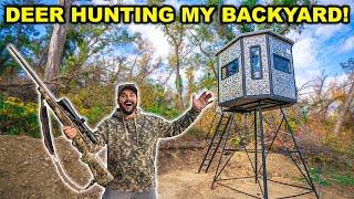 Deer Hunting in my BACKYARD for the FIRST TIME!!! (Catch Clean Cook)