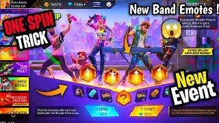 NEW STEP UP EVENT FREE FIRE | NEW BAND EMOTES EVENT SPIN | FREE FIRE NEW EVENT - TECHNO BANDA