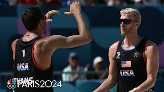 Team USA steamrolls France in Budinger, Evans' Olympic debut in beach volleyball | Paris Olympics