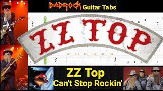 Can't Stop Rockin - ZZ Top - Guitar + Bass TABS Lesson (Rewind)