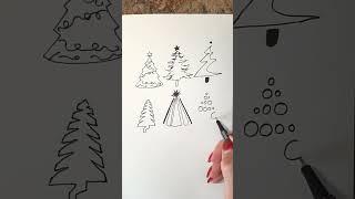 9 вариантов рисунка  Новогодней ёлки Подпишись, если понравилось ️