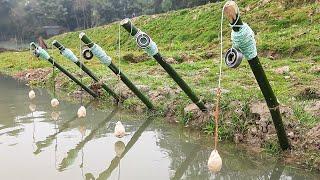 Amazing Unique Hook Fishing Technique Form River  |  Village Boy Hunting Big Fish By Hook in River