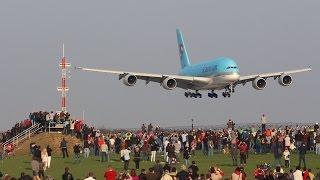 A380 KOREAN AIR landing at Prague Airport LKPR  [HD]