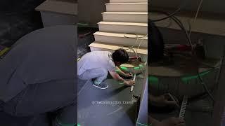 Asian bricklayer installs tiles P61 #diy #construction #tiles #shorts #bricklayer #tiling  #handmade