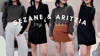 SEZANE & ARITZIA TRY ON HAUL: wool skirts ️, dresses, trousers + shoes!