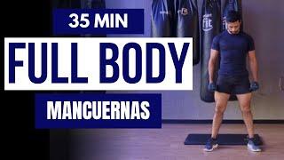 rutina INTENSA full body con mancuernas en casa  ejercicios con mancuernas 35 min