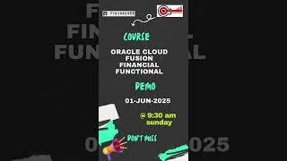 Tomorrow Free Online demo - Oracle Fusion Cloud Financials Functional #o3technologies