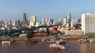 Phnom Penh City 2024 is Beautiful? Riverside of Mekong in Cambodia, [DRONE 4K]