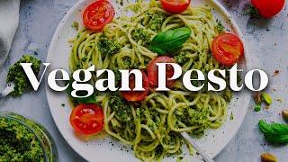 FRESH BASIL & PISTACHIO PESTO | Healthy Homemade Spread, Pasta Sauce Recipe | Vegan Diet