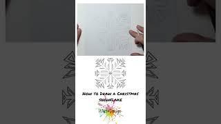 How to Draw Sketch a  Christmas Snowflake || Art Tutorial || Sketchbook Idea -Christmas card - FULL