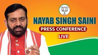 Live: Haryana CM Nayab Singh Saini Addresses Press Conference | BJP | Congress