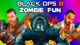 Black Ops 2 Origins Zombies Funny Moments - Robots, Shield, Secret Portal, Tank, Drone Quadrotor