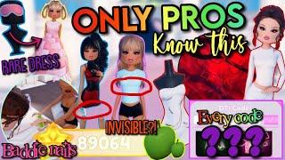 SECRETS ONLY PROS KNOW! INVISIBLE BODY, RARE DRESS, HIDDEN CODES ,AND MORE | Roblox Dress To Impress