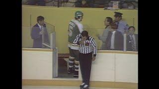 Tom McVie attacks Brad Maxwell, MIN vs WPG 1979-80