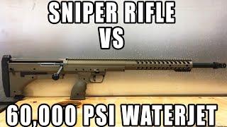 Desert Tech Sniper Rifle cut in half with 60,000 PSI Waterjet Cutter