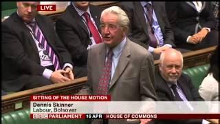 Dennis Skinner MP condemns Thatcher era