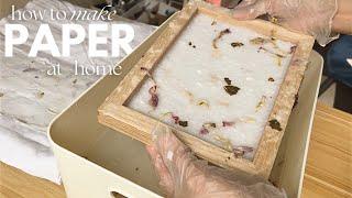 how to make handmade recycled paper •  tulip &  gold [papermaking at home]