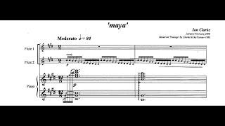 Ian Clarke - Maya (for 2 Flutes and Piano) (with Score)