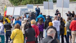 Balti kett aastapäeval, 23.08.2021, Vabaduse väljakul Tallinnas, Veiko Huuse kõne rahva koosolekul