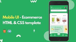 HTML & CSS Mobile UI Layout | Grocery app