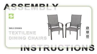 Nuu Garden® Outdoor Textilene Dining Chairs | ASSEMBLY INSTRUCTIONS