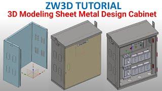 ZW3D Tutorial 13 | 3D Modeling Sheet Metal Design Cabinet