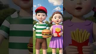 Squid Game’s Dolls Feast Burger vs Fries!  Young hee & Cheol su’s Fast Food Frenzy! #ai #squidgame