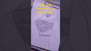 A Beautiful girl ️ wear mask drawing||creativity with Sandhya||#shorts