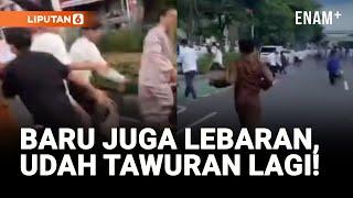 Baru Kelar Sholat Idul Fitri, 2 Kelompok Warga Terlibat Tawuran | Liputan6