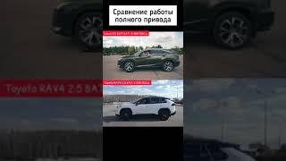 Сравнение работы полного привода Lexus RX и Toyota RAV4 #shorts